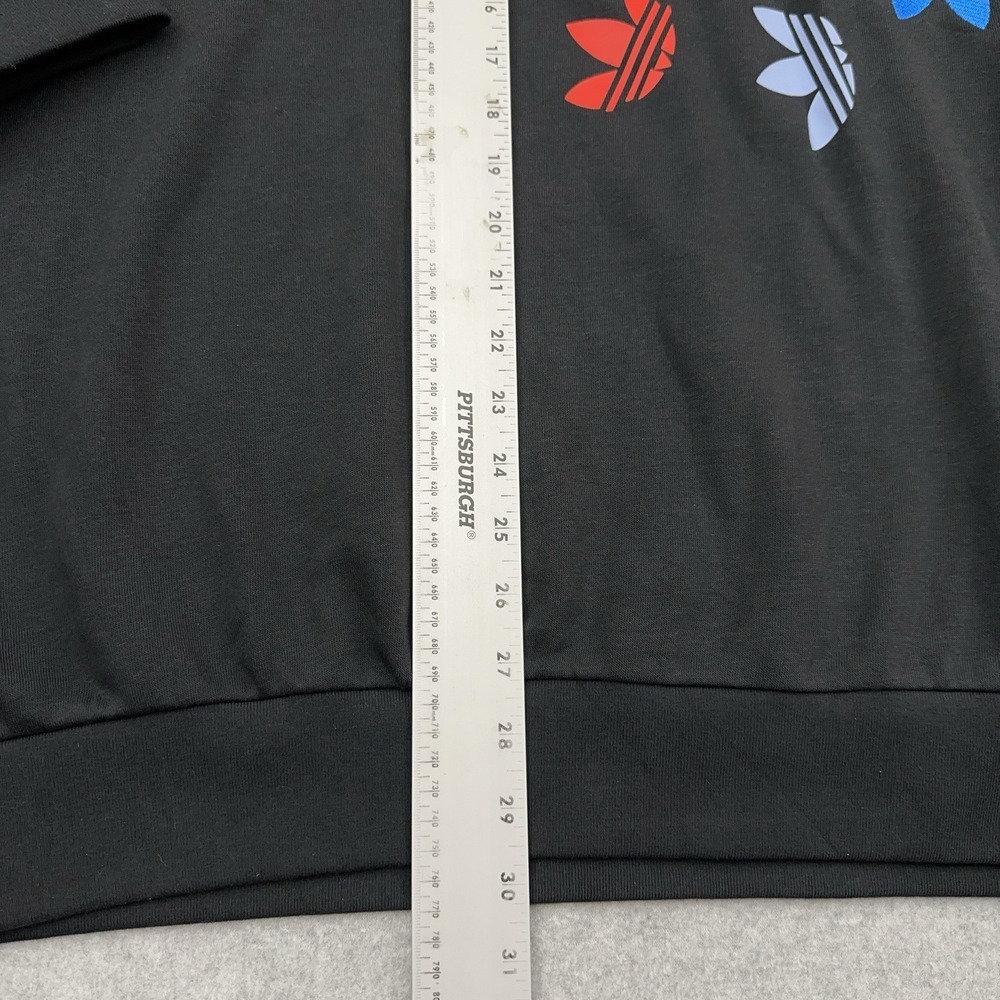 adidas Black Crewneck Sweatshirt with Multicolor Trefoil Motif - Picture 8 of 10